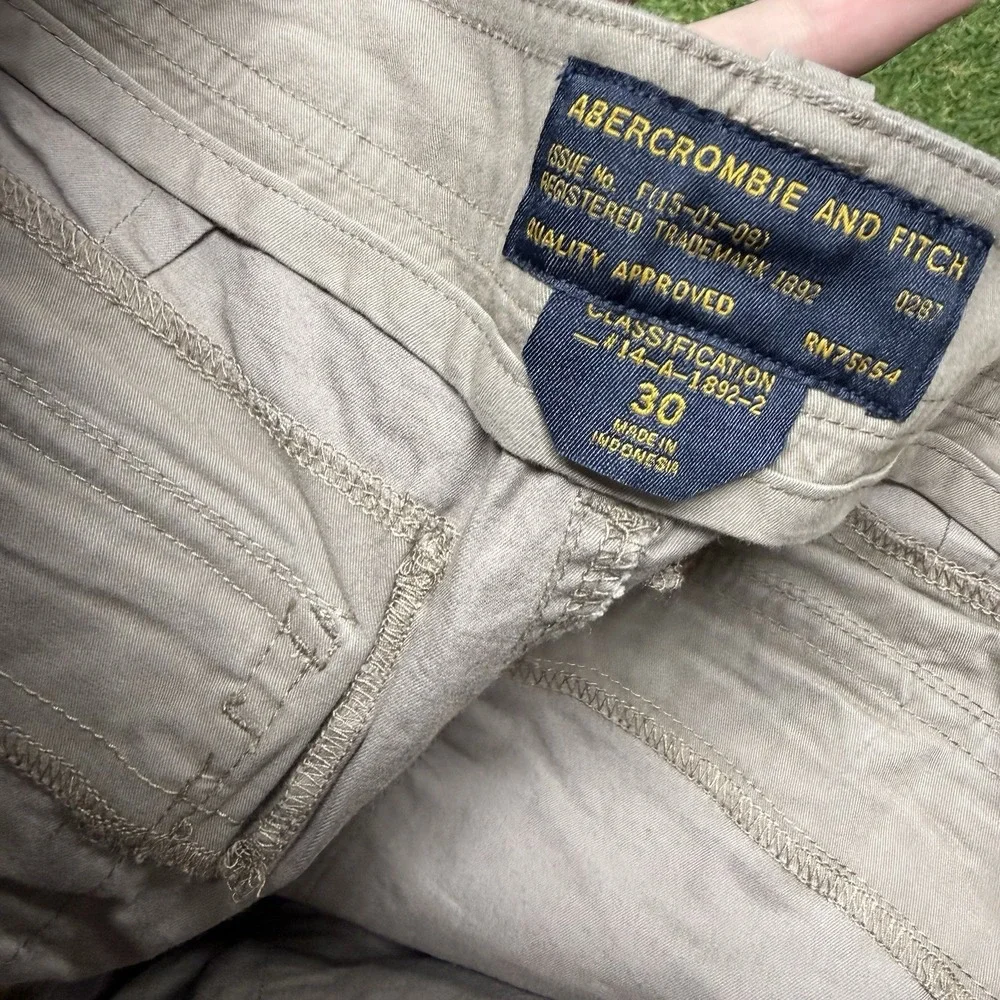 Abercrombie & Fitch Cargo Shorts Mens 30  Paratrooper Military Vtg Y2K Khaki